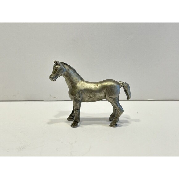 Vintage Collectible Fort Pewter Male Horse Figurine Animal. 2.5” - Picture 2 of 8